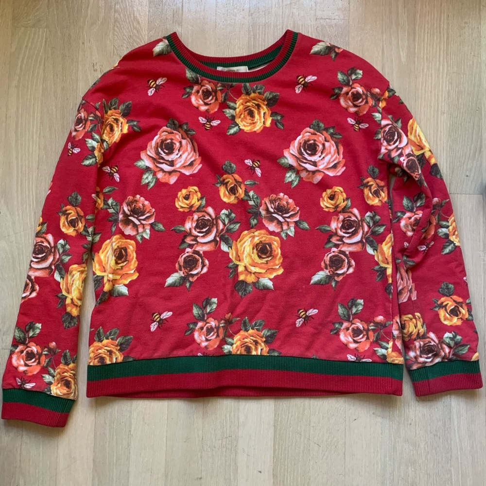 Forever 21 Red Flower Sweater